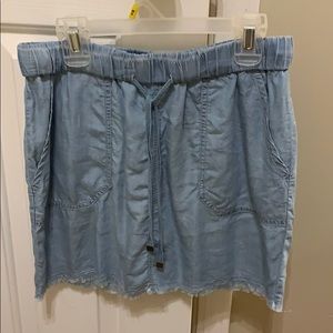 On The Road Thin Denim Skirt